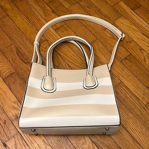 White and cream crossbody bag